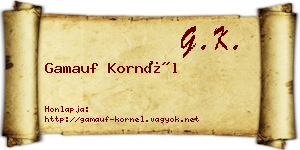 Gamauf Kornél névjegykártya